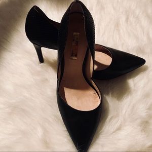 Louise et Cie Black Pointed Leather Heels